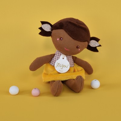 Léna - Doudou Poupée fille jaune - 16 cm