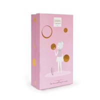 poupée blonde avec chignon et couronne, boléro à poil rose et tutu Jolijou