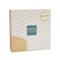 poupee de chiffon en coton bio avec t shirt et chaussons bleus - Jolijou