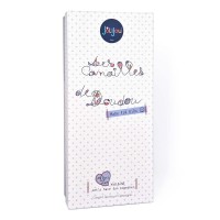 poupee de chiffon avec 2 tresses marrons, bandeau rose, robe façon liberty, pantalon et chaussons roses fuschia - Jolijou