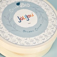 poupée de chiffon en coton bio avec couette blonde, robe imprimé vert - Jolijou