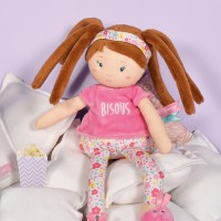 poupee tissu en pyjama et chaussons - Jolijou