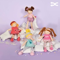 poupee tissu en pyjama et chaussons - Jolijou