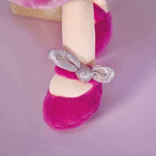 petite poupée blonde avec robe rose toute douce Jolijou