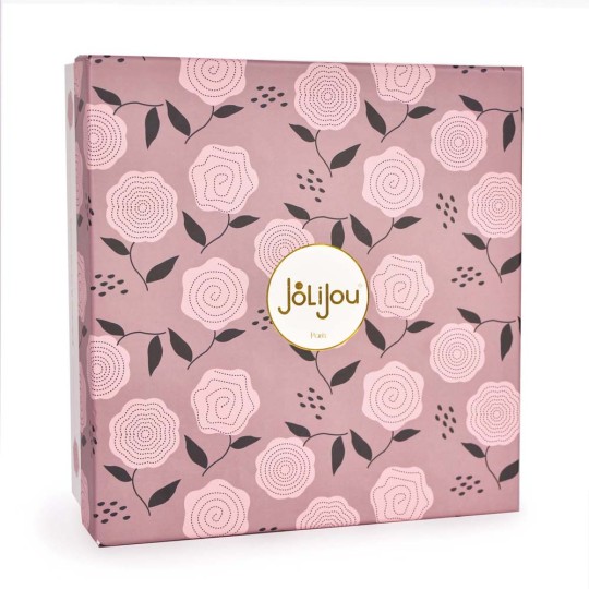 poupee de chiffon avec robe blanche et cheveux marrons spaghettis et 2 couettes - Jolijou