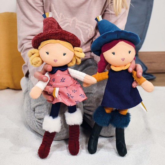 poupée tissu sorcière avec chapeau pointu et bottes - Jolijou