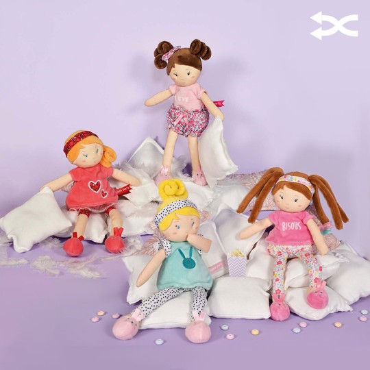 poupee tissu en pyjama et chaussons - Jolijou